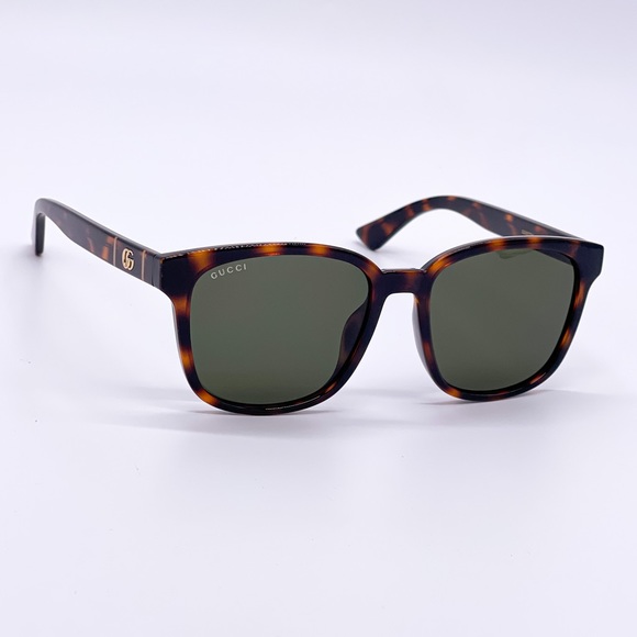 NEW GUCCI HAVANA GREEN SQUARE UNISEX SUNGLASSES GUCCI - Picture 4 of 6